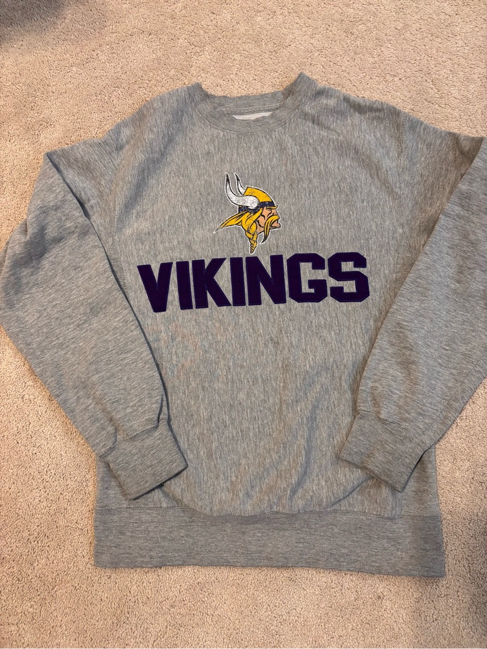 Minnesota Vikings Grey Logo Pullover Sweatshirt
